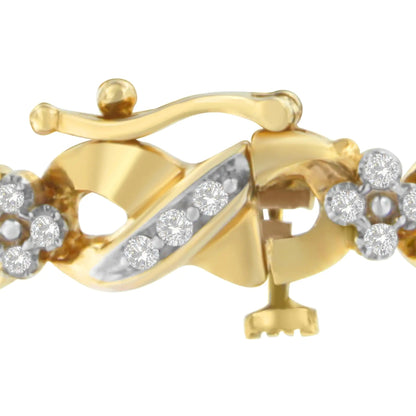 14K Yellow Gold Round-Cut Diamond Infinite Love Bracelet (1.00 cttw, I-J Color, I2-I3 Clarity) WEM Support (www.WEM.support)