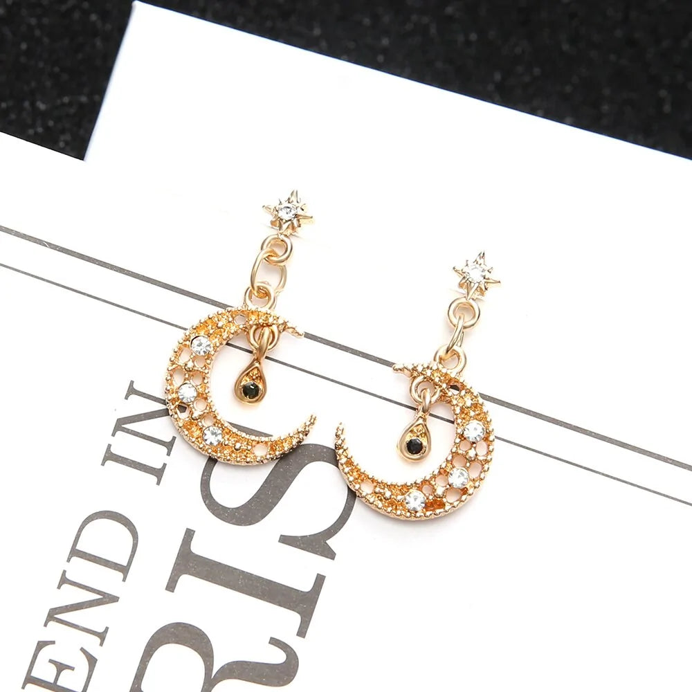 Crystal Moon Star Earrings WEM Support (www.WEM.support)