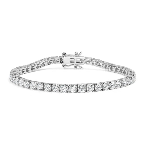10K White Gold 10.00 Cttw Prong Set Lab Grown Round Diamond Classic Tennis Bracelet (F-G Color, VS2-SI1 Clarity) - 7.25" WEM Support (www.WEM.support)