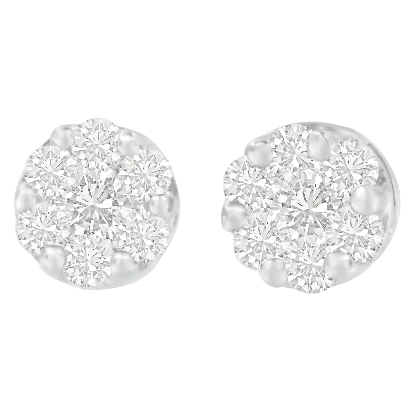 14K White Gold 1 1/4 cttw Round Cut Diamond Earrings (H-I, SI2-I1) WEM Support (www.WEM.support)