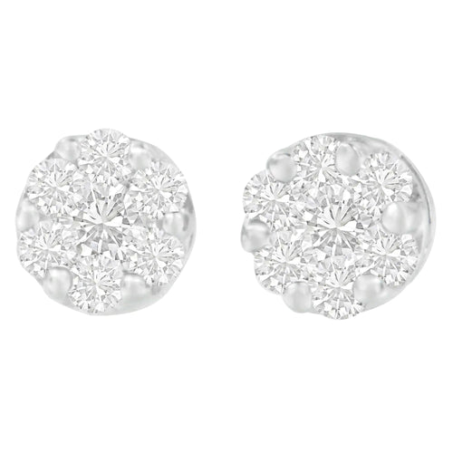 14K White Gold 1 1/4 cttw Round Cut Diamond Earrings (H-I, SI2-I1) WEM Support (www.WEM.support)