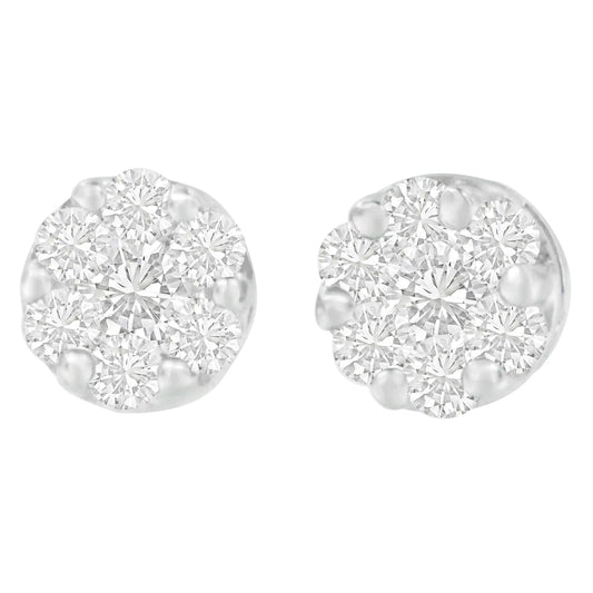 14K White Gold 1 1/4 cttw Round Cut Diamond Earrings (H-I, SI2-I1) WEM Support (www.WEM.support)