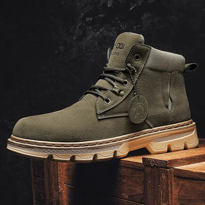 Men's British Style Short Leather Boots for Leisure - Catch Cards