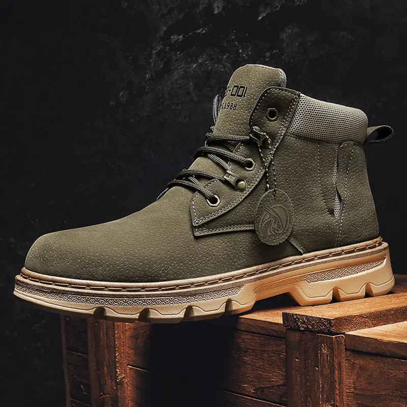 Men's British Style Short Leather Boots for Leisure - Catch Cards