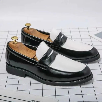 Men's Champagne Trendy Casual Leather Shoes - Catch Cards