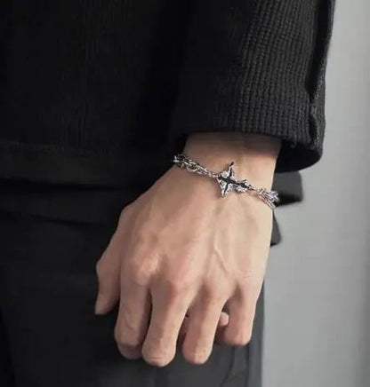 Men's Cross Bracelet and Necklace Titanium Steel - Catch Cards