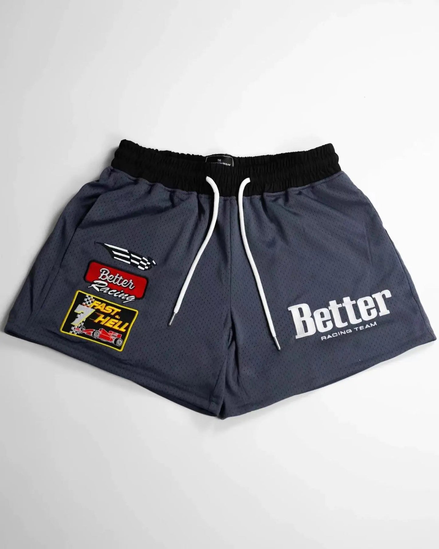 Men's Embroidered Mesh Basketball Shorts - Catch Cards