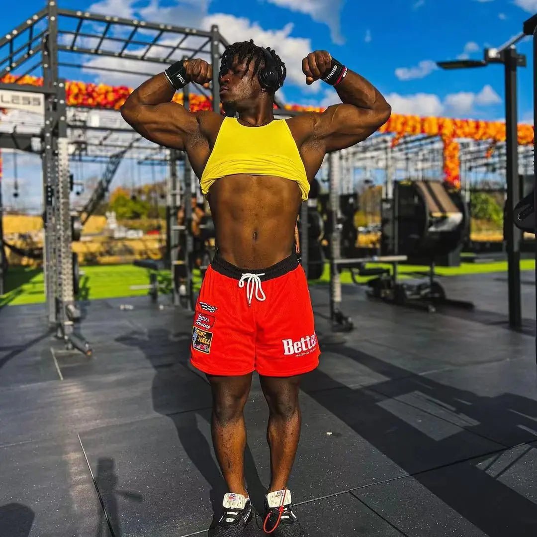 Men's Embroidered Mesh Basketball Shorts - Catch Cards