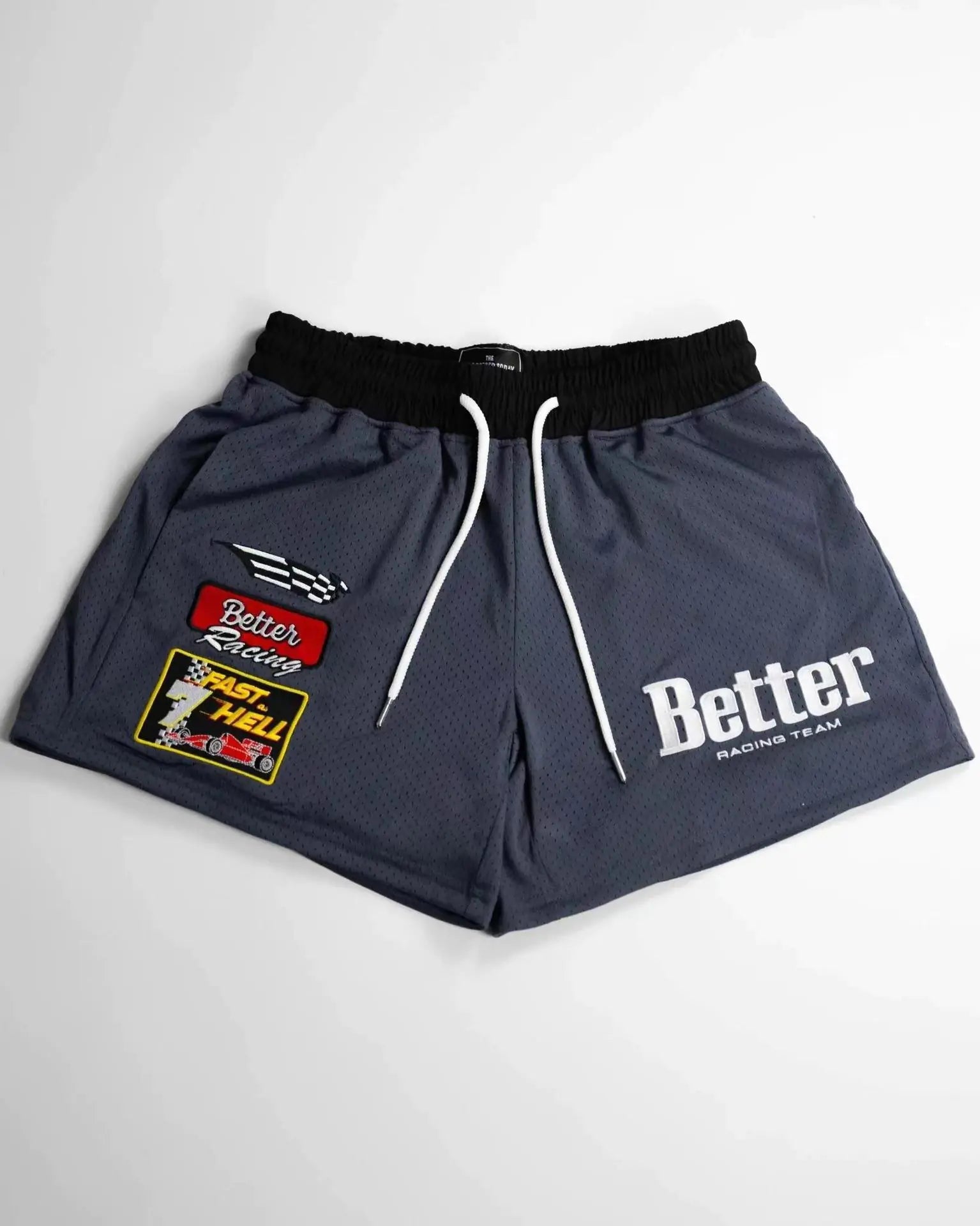 Men's Embroidered Mesh Basketball Shorts - Catch Cards