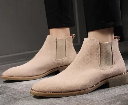 Men's High - Top Leather Chelsea Ankle Boots - Catch Cards