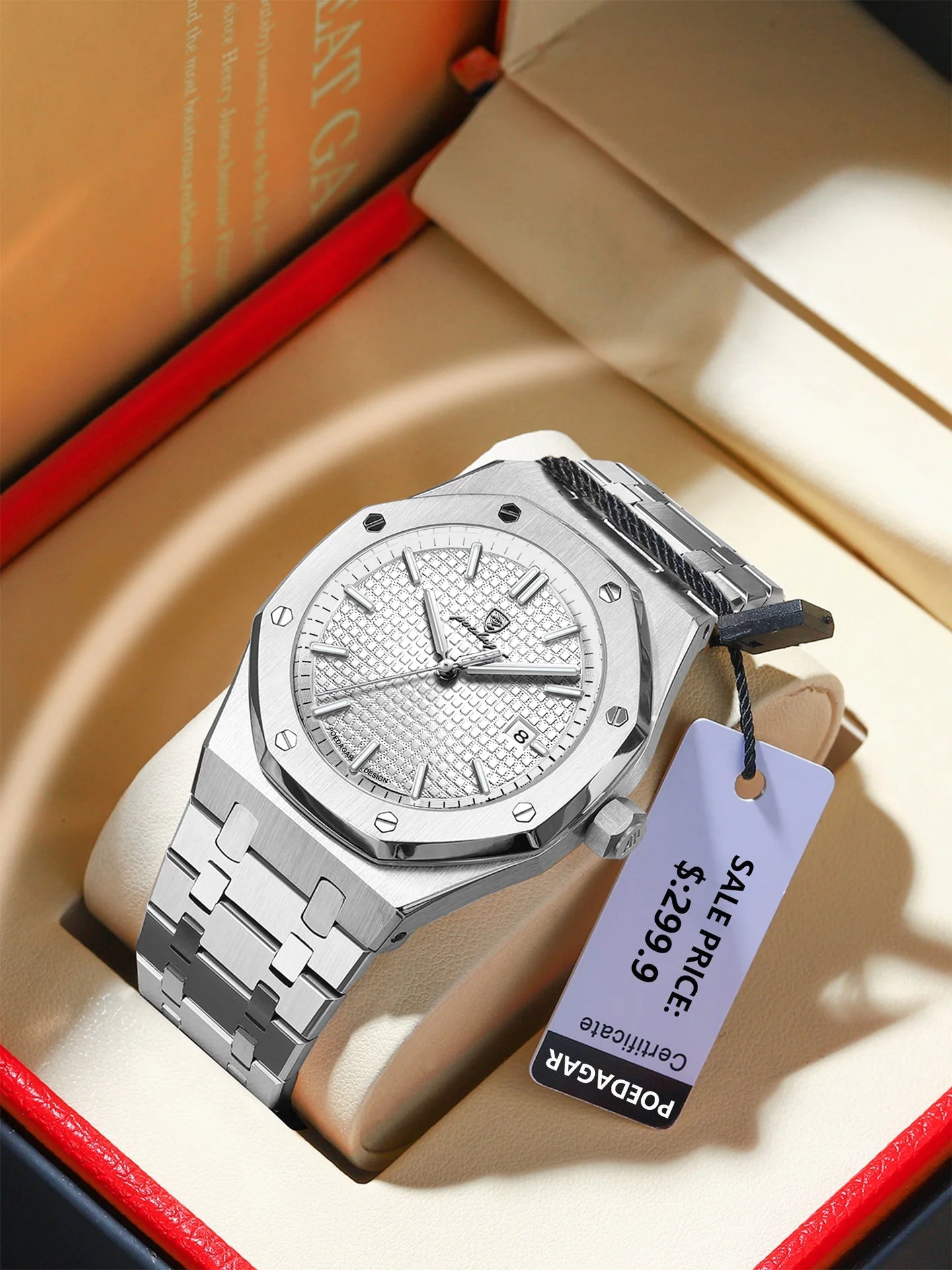 Men's Luminous Waterproof Quartz Watch - Catch Cards