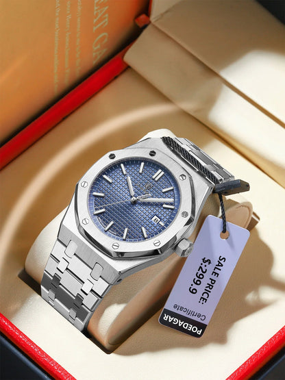 Men's Luminous Waterproof Quartz Watch - Catch Cards