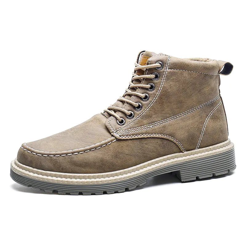 Men's Retro Fashion Casual Leather Tooling Boots - Catch Cards