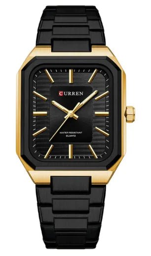Men's Steel Band Square Quartz Watch - Catch Cards