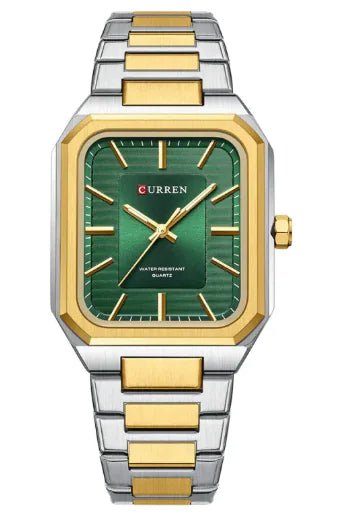 Men's Steel Band Square Quartz Watch - Catch Cards