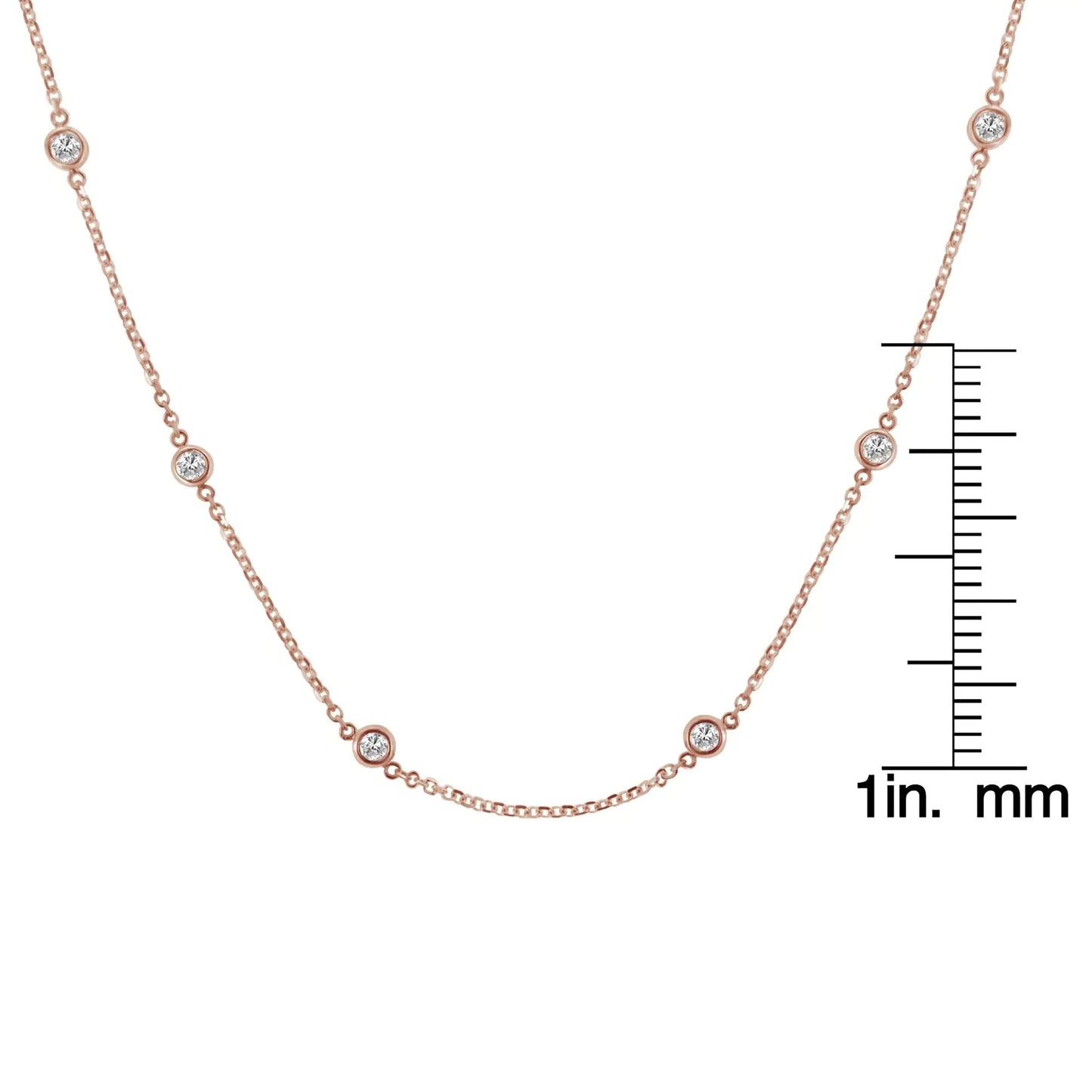 Sterling Silver Bezel-Set Diamond Station Necklace (1 cttw, J-K Color, I1-I2 Clarity) WEM Support (www.WEM.support)