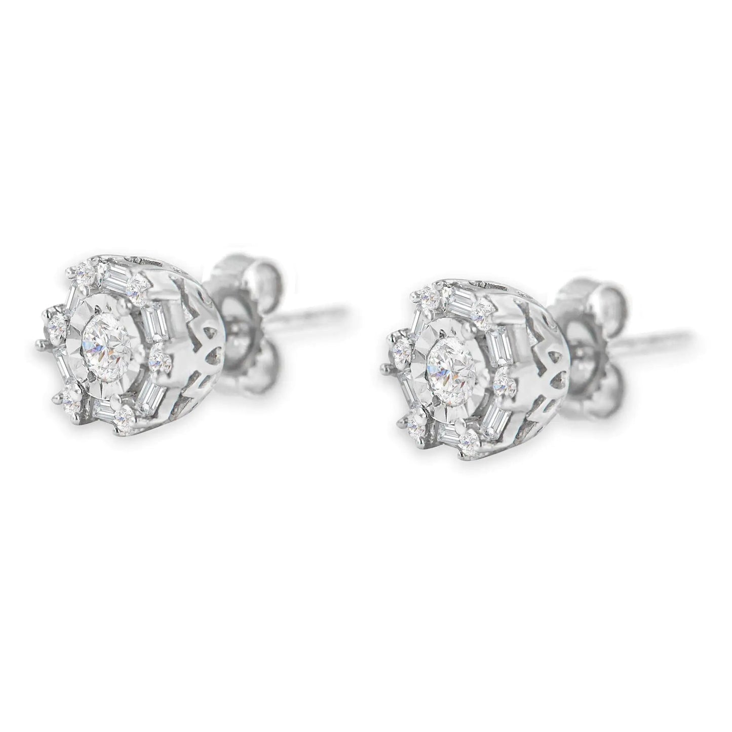 10K White Gold Diamond Stud Earring (1/2 cttw, I-J Color, I3 Clarity) WEM Support (www.WEM.support)