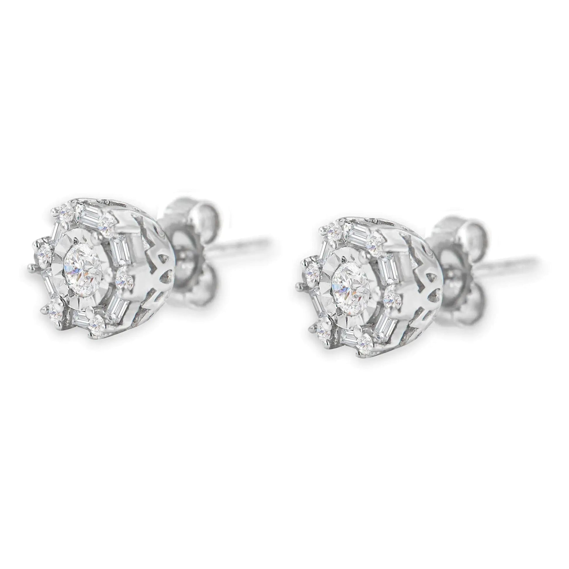 10K White Gold Diamond Stud Earring (1/2 cttw, I-J Color, I3 Clarity) WEM Support (www.WEM.support)