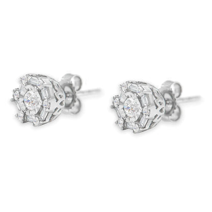 10K White Gold Diamond Stud Earring (1/2 cttw, I-J Color, I3 Clarity) WEM Support (www.WEM.support)