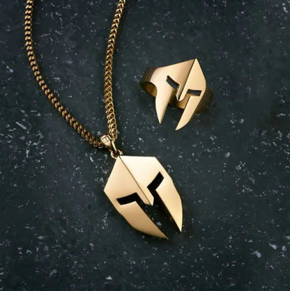 Classic Minimalist Hero Of Sparta Mask Pendant Necklace Man's Stainless Steel Necklace Titanium Steel Ornament WEM Support (www.WEM.support)