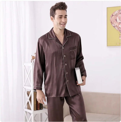 Silk Long-Sleeve Pajama Set for Spring & Summer WEM Support (www.WEM.support)