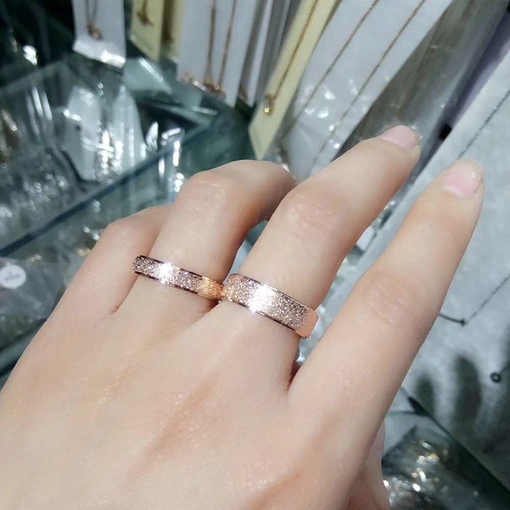 Rose Gold Color Frosted Finger Ring WEM Support (www.WEM.support)