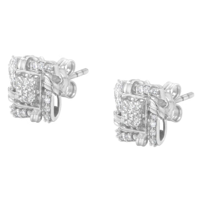 .925 Sterling Silver 1/2 Cttw Round-Cut Diamond Stud Earrings (I-J Color, I1-I2 Clarity) WEM Support (www.WEM.support)