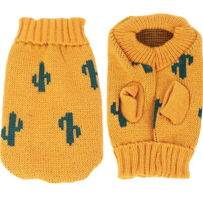 Multi Color Knitting Cat Sweater Lapel Casual - Catch Cards