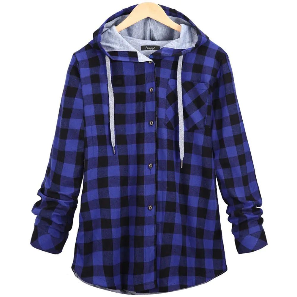 Multicolor Checked Hooded Cardigan for Women - Catch Cards