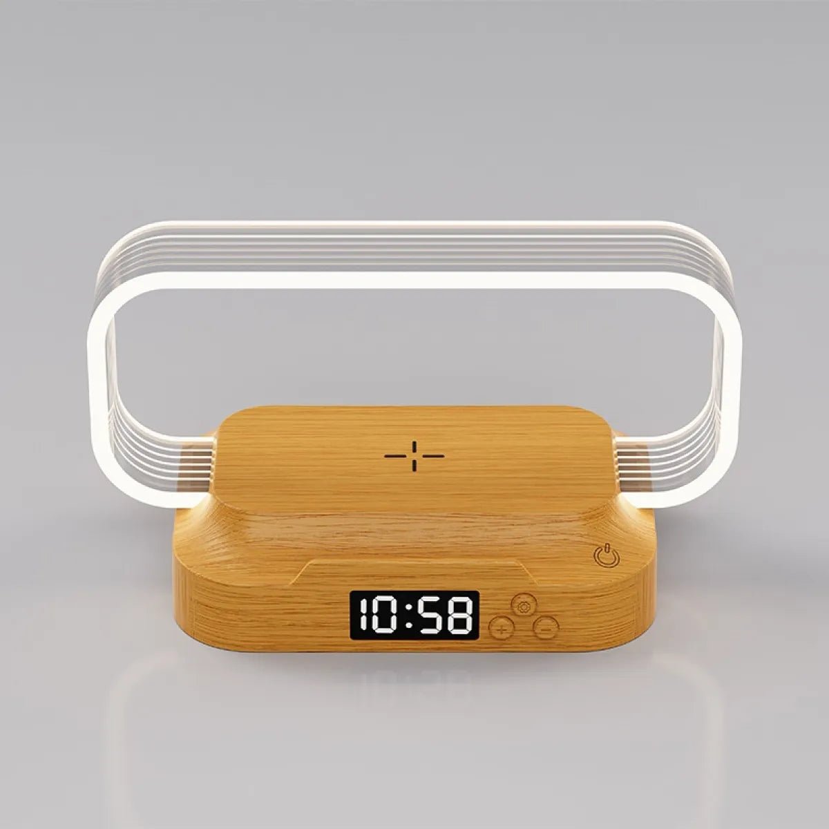 Multifunctional Lamp with Clock & Wireless Charger - Catch Cards