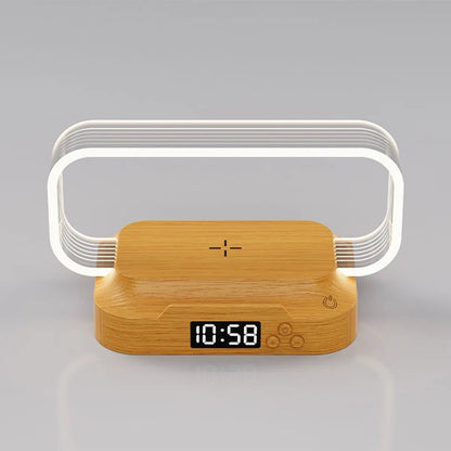Multifunctional Lamp with Clock & Wireless Charger - Catch Cards