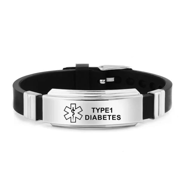 Silicone Medical Alert ID Bracelet WEM Support (www.WEM.support)