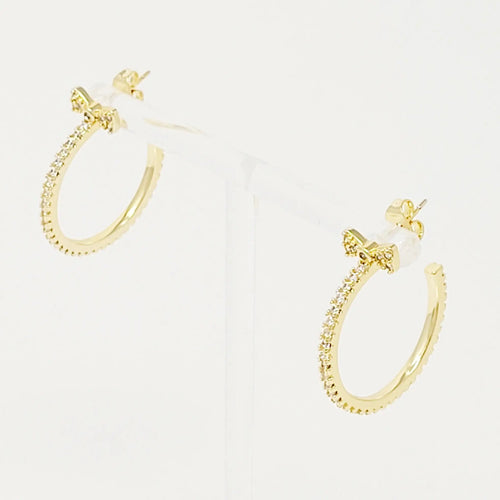 Bow On Top Hoop Earrings WEM Support (www.WEM.support)