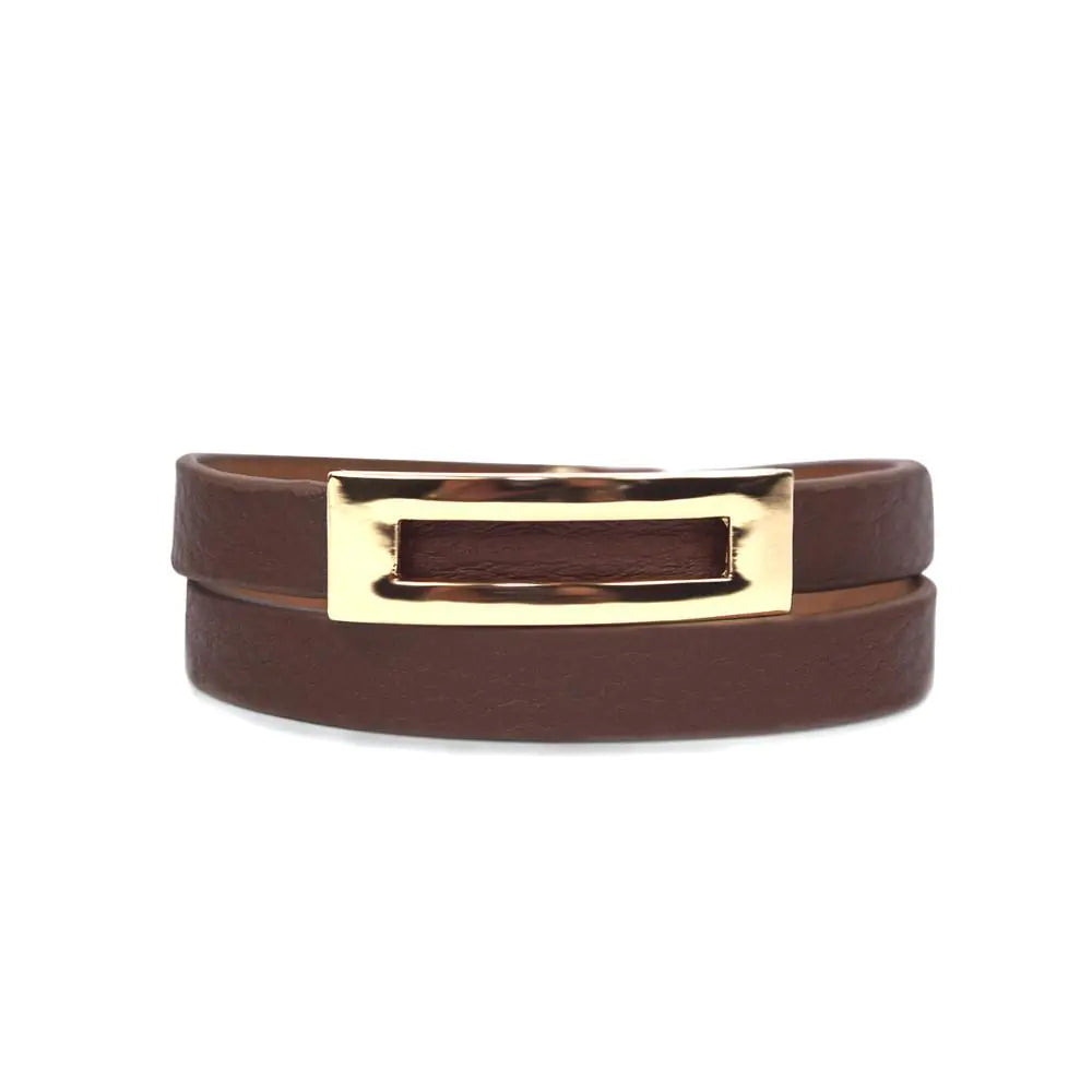 Buckled Leather Bracelet- Sienna WEM Support (www.WEM.support)