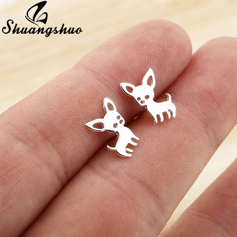 Stainless Steel Chihuahua Earrings WEM Support (www.WEM.support)
