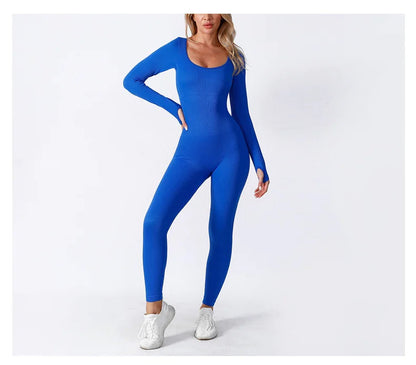 Seamless Yoga Jumpsuit Long Sleeve WEM Support (www.WEM.support)