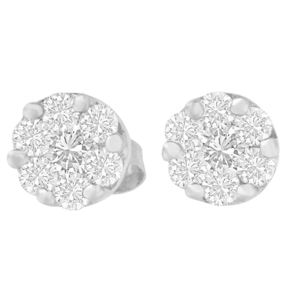14K White Gold 3/4 cttw Round Diamond Stud Earring (G-H, SI2-I1) WEM Support (www.WEM.support)