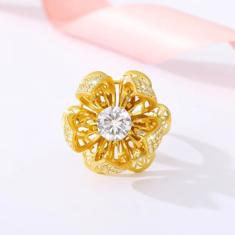 Gold Flower Bud Ring WEM Support (www.WEM.support)