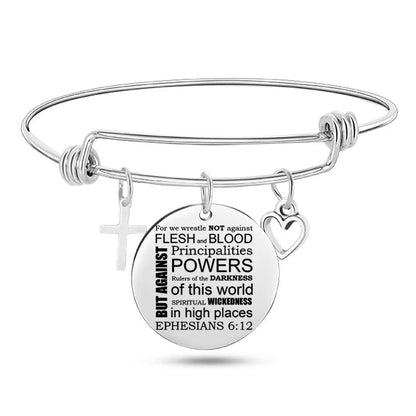 Stainless Steel Christian Charm Bracelet WEM Support (www.WEM.support)