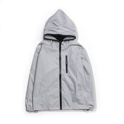 Solid Color Zipper Decoration Reflective Jacket Men's Jacket WEM Support (www.WEM.support)