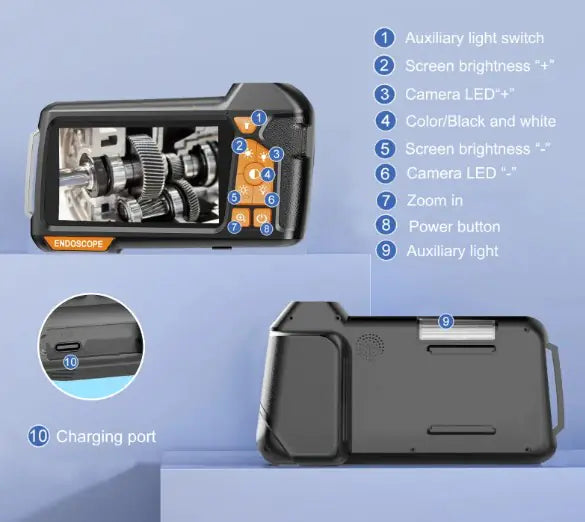 Handheld Single Lens With Screen Endoscope HejK.com