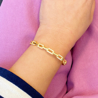 Alternatively Linked Open Bangle Bracelet WEM Support (www.WEM.support)