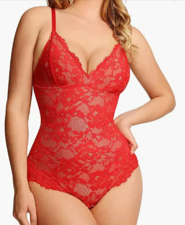 Lace Spaghetti Strap Bodysuit – Chic & Sultry HejK.com