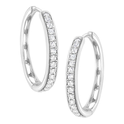 .925 Sterling Silber 1/2 Karat Laborgezüchtete Diamant-Creolen (F-G Farbe, VS2-SI1 Reinheit) WEM Support (www.WEM.support)