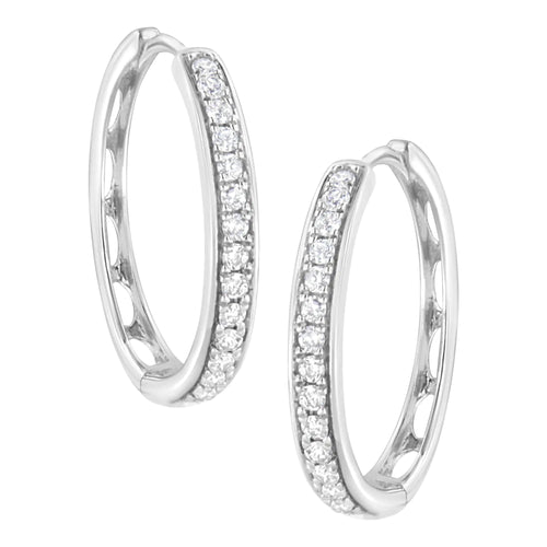 .925 Sterling Silber 1/2 Karat Laborgezüchtete Diamant-Creolen (F-G Farbe, VS2-SI1 Reinheit) WEM Support (www.WEM.support)