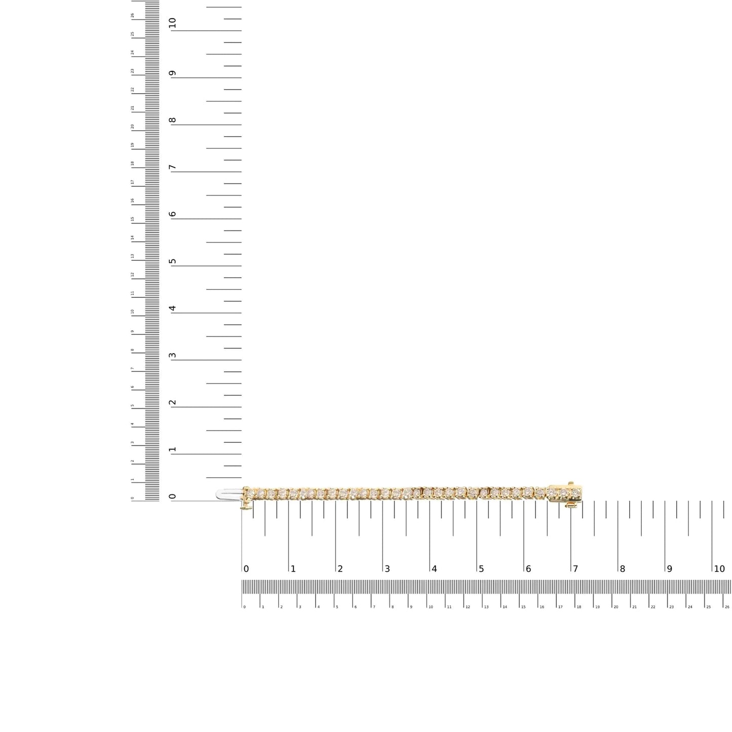 14K Yellow Gold 3.00 Cttw 4 Prong Set Round Brilliant Cut Diamond Tennis 7.25" Bracelet (J-K Color, I1-I2 Clarity) WEM Support (www.WEM.support)