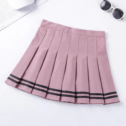 Navy Style Half - Length Striped Elastic Waist Skirt - Catch Cards