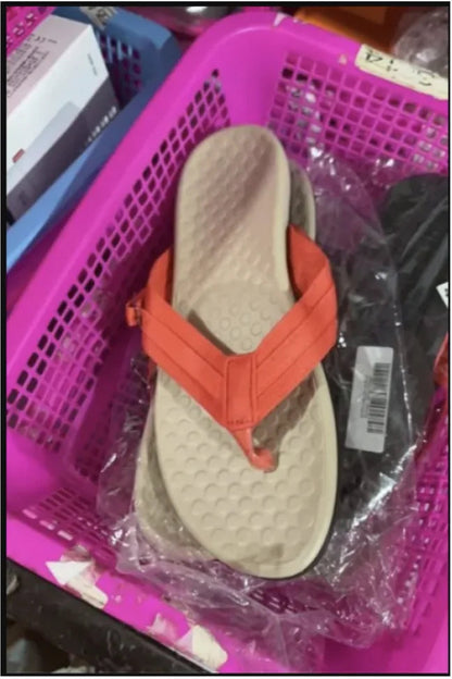 Women's Stylish Flat PU Metal Flip Flops for Home and Leisure WEM Support (www.WEM.support)