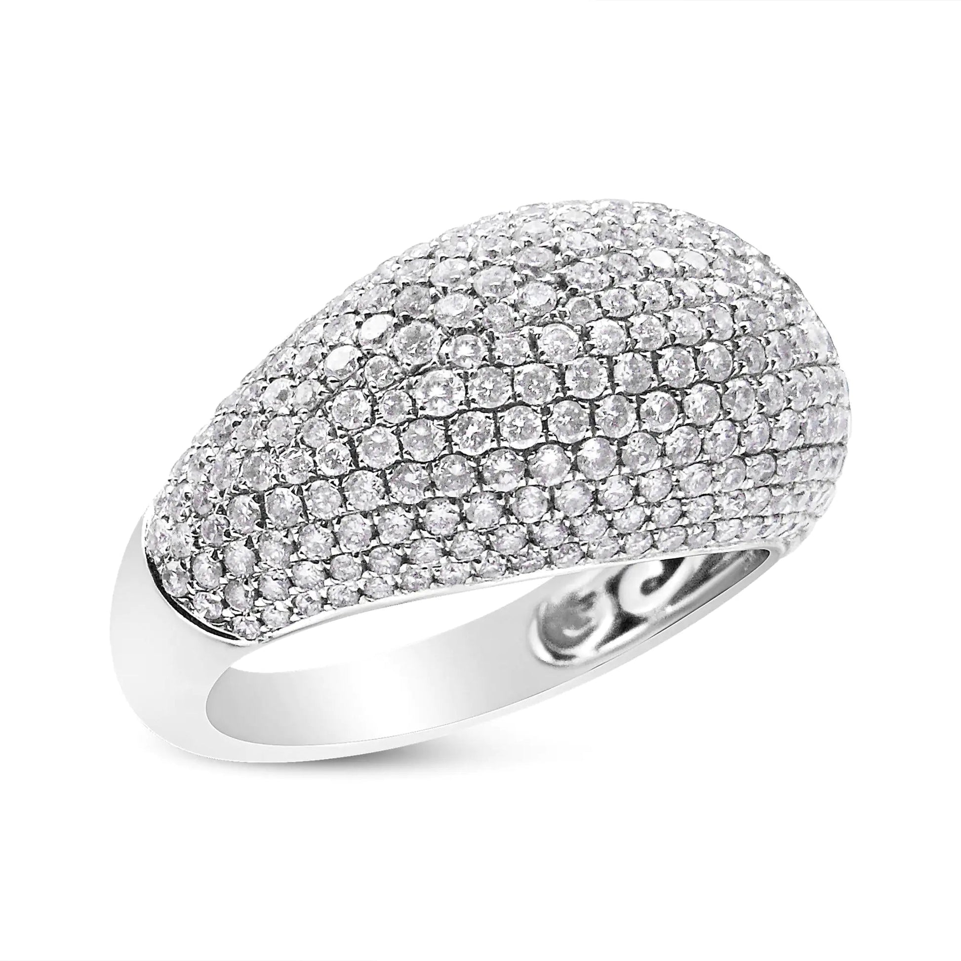 14K White Gold 1 3/4 Cttw Round-Cut Diamond Cluster Band Ring (G-H Color, SI1-SI2 Clarity) WEM Support (www.WEM.support)