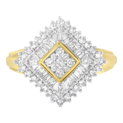 10K Yellow Gold Diamond Ballerina Ring (1 Cttw, I-J Color, I1-I2 Clarity) WEM Support (www.WEM.support)